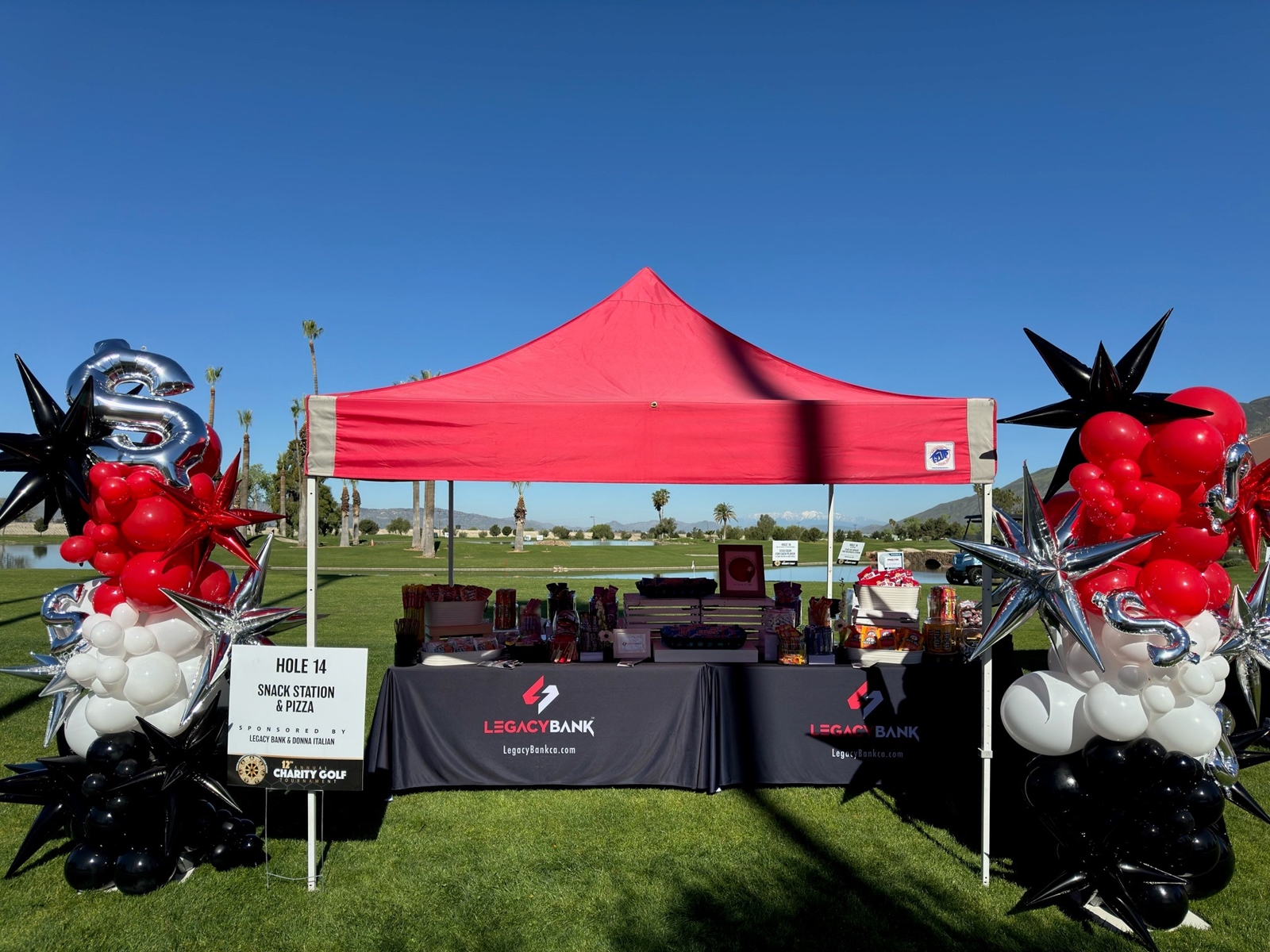 Charity golf tournament vendor tent