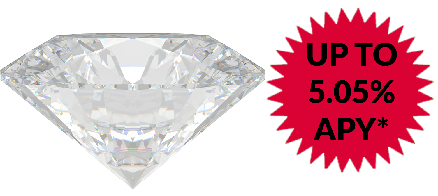 diamond and star with rate of up to 5.50% APY* displayed